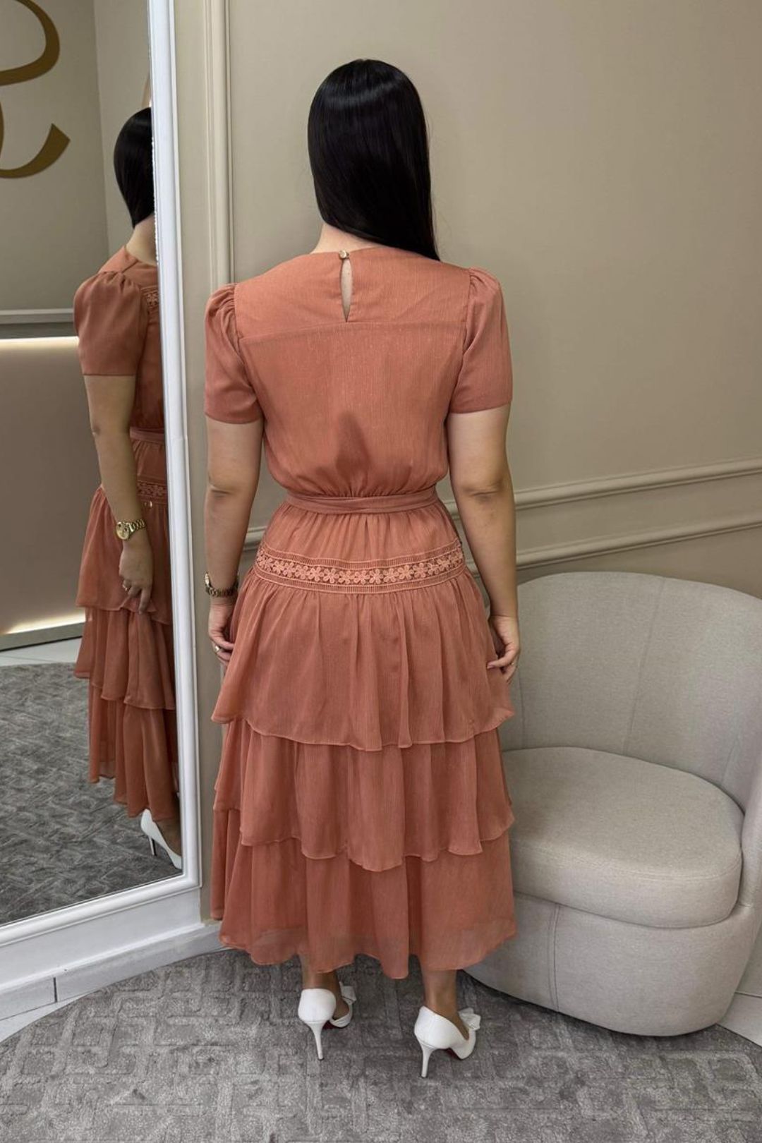 3672 | Vestido Gislaine - Terra Cota