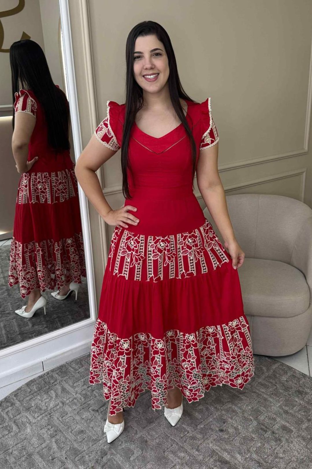 6821 | Vestido Raiza - Vermelho