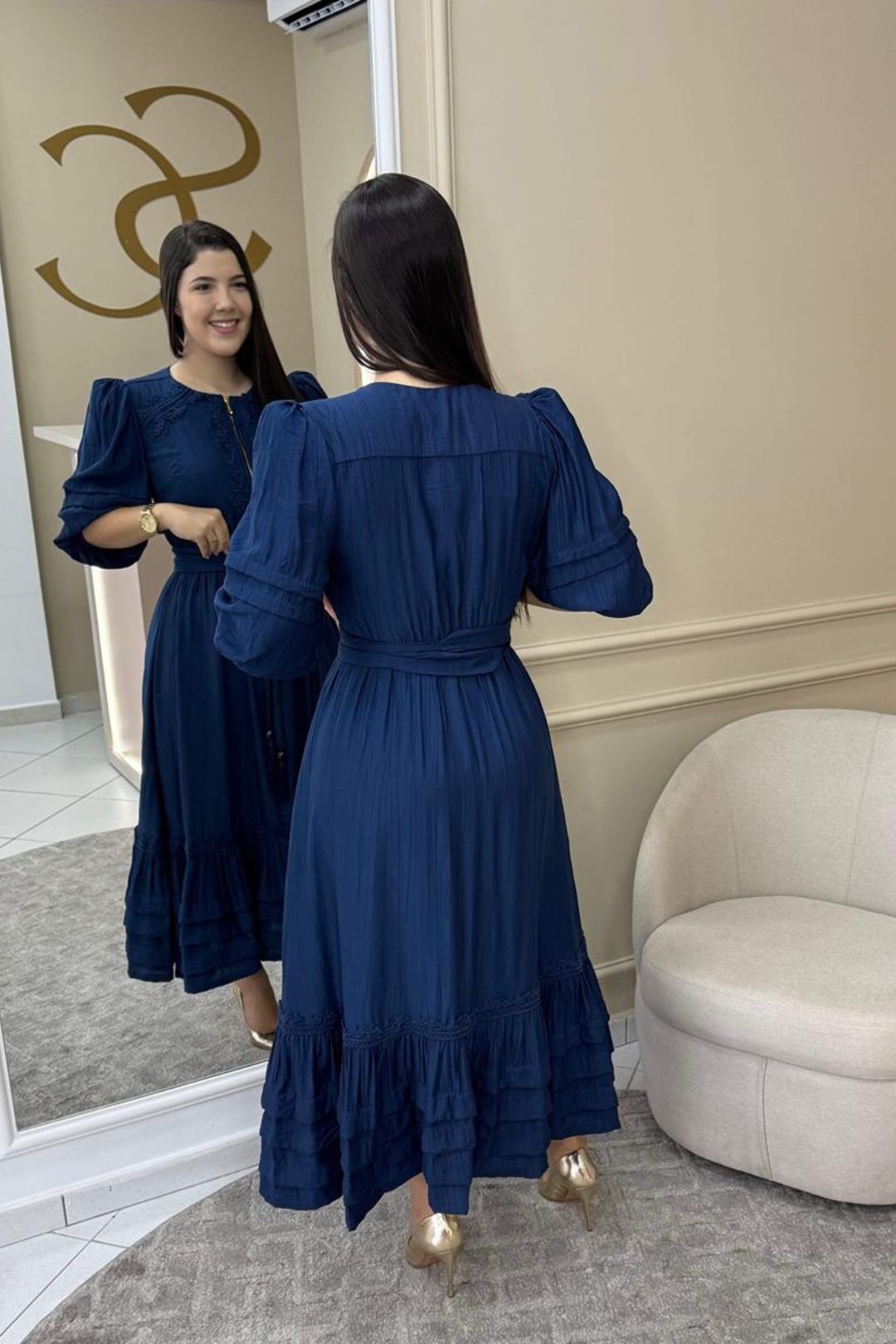 1326 | Vestido Vilma - Azul Marinho