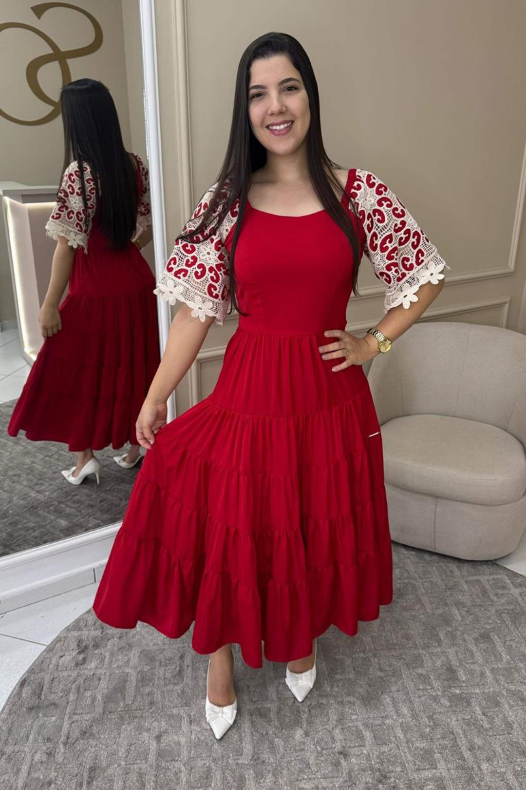 3647 | Vestido Laura - Vermelho