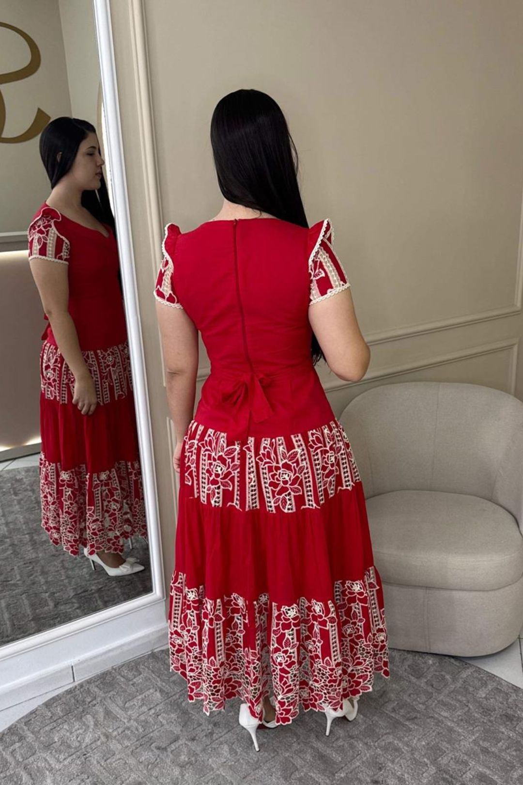 6821 | Vestido Raiza - Vermelho