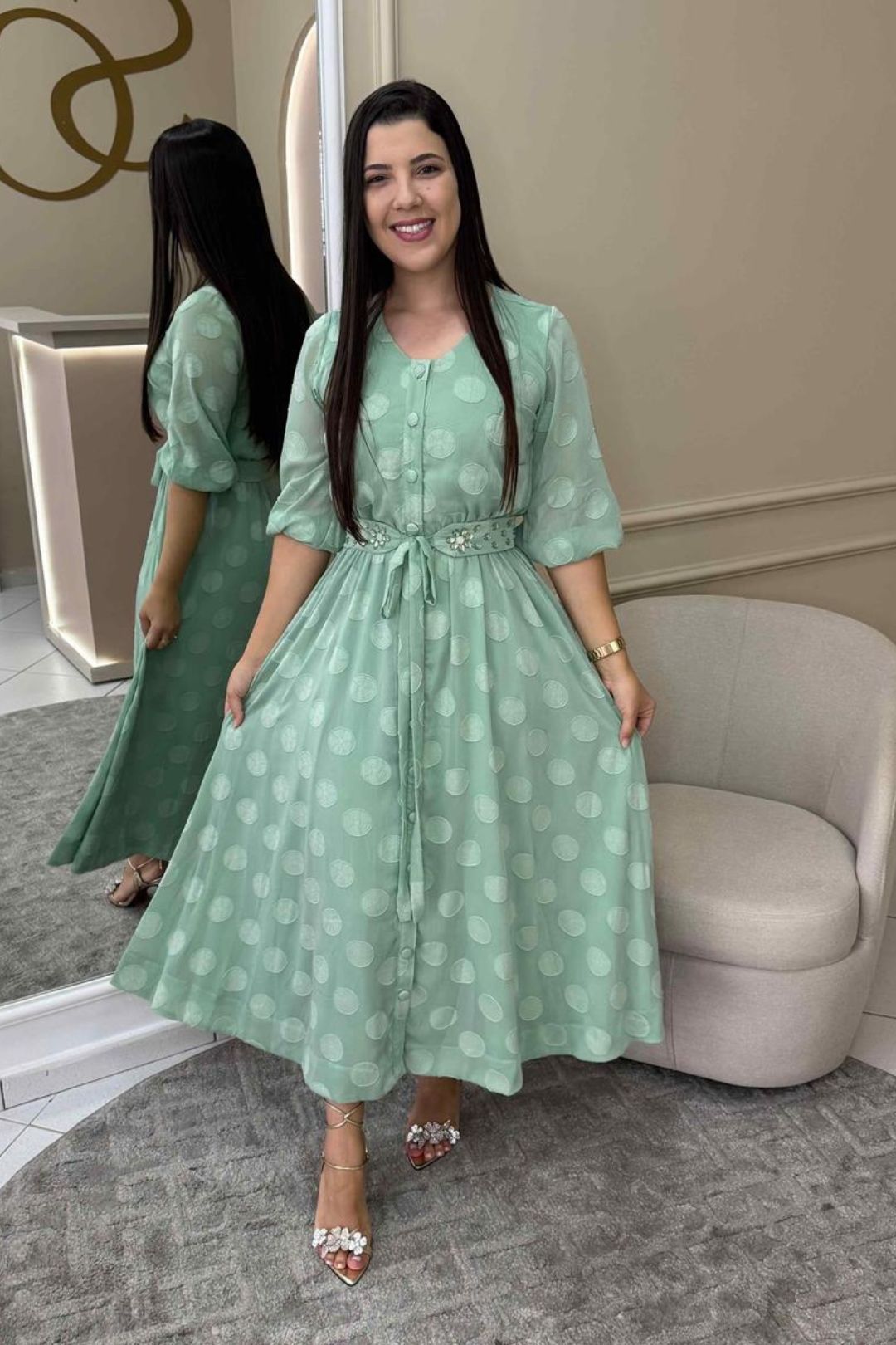 2418 | Vestido Chemisie Vera - Verde