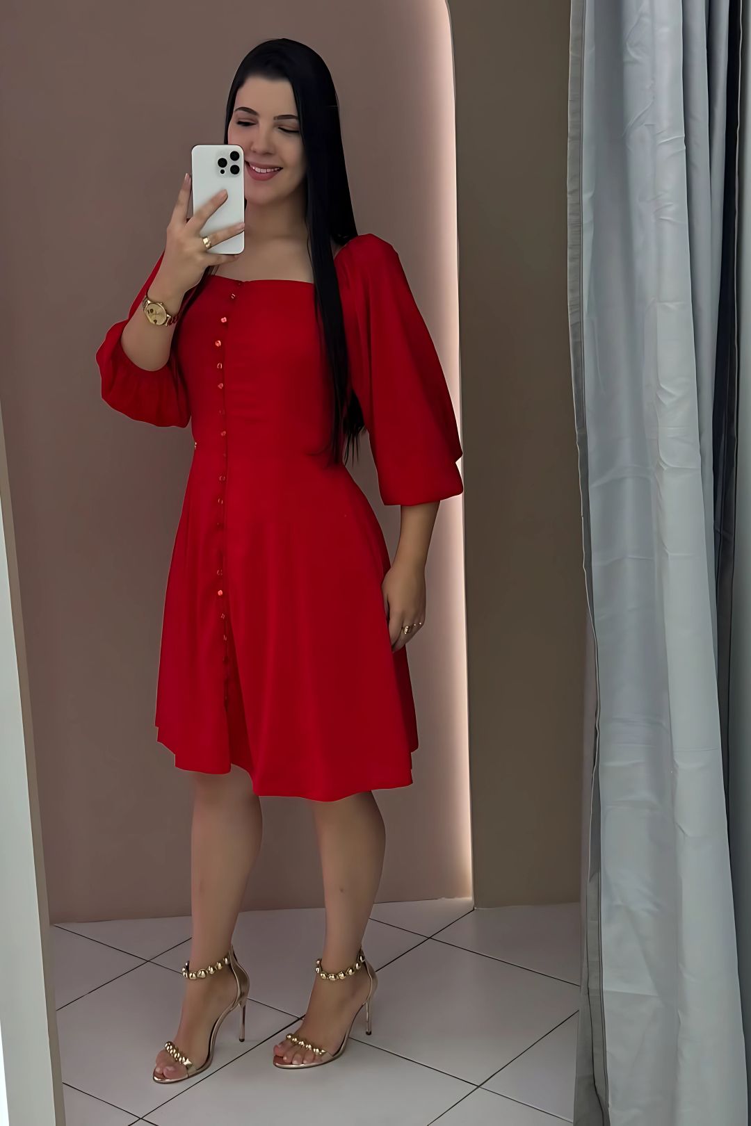 1439 | Vestido Larissa - Vermelho